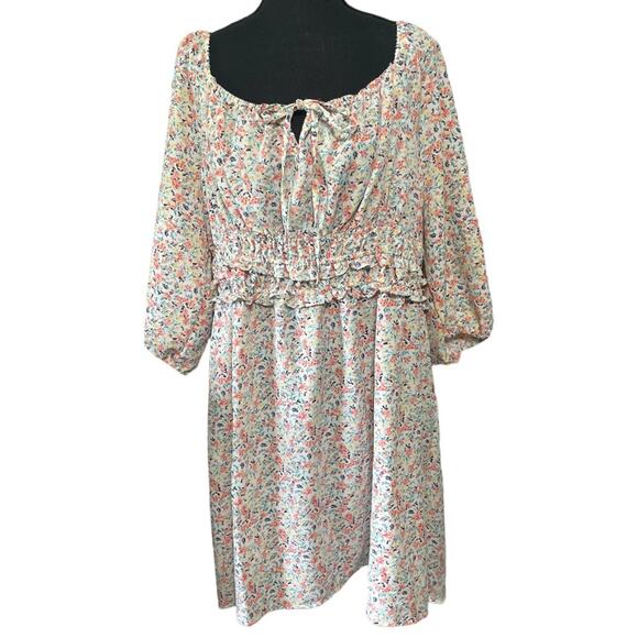As U Wish Floral Squareneck babydoll dress - Picture 5 of 5